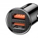 Авто зарядное быстрое Baseus Circular Plastic А+А 30W - 2 USB-A порта черное
