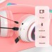 Наушники беспроводные Cat Rainbow LED ear STN-28 кошачьи ушки Bluetooth 5.0 с картой памяти и FM