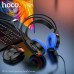 Наушники игровые с подсветкой HOCO W105 LED Joyful Gaming Headphones черно красные