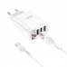 Зарядное устройство HOCO C93A 3 USB порта с экраном набор с кабелем Type-C