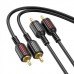 Кабель с липучкой 1.5m 2 RCA - 2 RCA BOROFONE BL13 Double Lotus audio