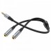 Двойник разветвитель Hoco UPA21 2-in-1 3.5 audio adapter cable (male to 2*female)