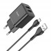 Комплект зарядное Hoco N25 Maker (2 USB) + Кабель MicroUSB черные 6931474782113