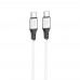 Кабель силиконовый Hoco X86 Spear Silicone Type-C to Type-C 60W (1m) белый