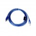 USB кабель для принтера 3 метра синий