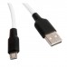 Кабель гибкий Hoco X21 Plus Silicone Micro-USB 2 метра белый силиконовый