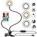 Кольцевая лампа держатель для телефона на прищепке с подсветкой Professional Live Stream 2в1