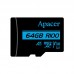 Карта памяти Apacer microSDXC 64GB UHS-I U3 V30 (AP64GMCSX10U7-R)