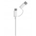 Кабель Mi 2-в-1 microUSB + type-c 1 метр белый - SJV4082TY
