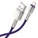 Кабель усиленный Baseus Cafule Metal USB - Lightning 2.4A (1m) фиолетовый (CALJK-A05)
