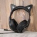 Наушники HOCO Cute cat luminous cat ear gaming headphones W107 черно розовые