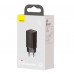 Сетевое зарядное устройство Baseus GaN Lite 65W 1USB + Type-C (CCGAN2L-B01) черное