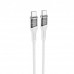 Кабель Type-C - Type-C Hoco U111 Transparent Discovery 60W 1.2m серый