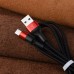 Кабель Hoco X26 USB to Type-C 18W 1m нейлоновый черно красный 6957531080251