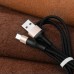 Кабель усиленный нейлоновый HOCO X26 Xpress Micro USB 1m черно золотистый