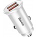 Автомобильный зарядный адаптер BASEUS Circular Plastic 2 USB A+A CCALL-YD02 белый