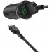 Набор зарядный авто адаптер HOCO Z39 + кабель Micro USB 2 юсб QC3.0 18вт черные