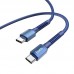 Кабель HOCO X71 Type-C to Type-C Especial 60W усиленная оплетка синий