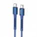 Кабель HOCO X71 Type-C to Type-C Especial 60W усиленная оплетка синий