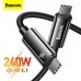 Кабель 3 метра Baseus 240W Type-C to Type-C  (CAWJ040201) Tungsten Gold черный
