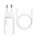 Адаптер сетевой BASEUS Type-C to Lightning cable Super Si Quick Charger Sets |Type-C, QC/PD, 3A,  20W|