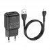 Адаптер сетевой HOCO Lightning cable single port charger set C96A черный