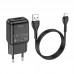 Адаптер сетевой HOCO Micro USB cable single port charger set C96A  черный