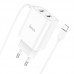 Зарядное устройство HOCO C103A 2 порта + встроенный кабель Lightning