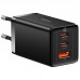 Зарядное устройство Baseus GaN5 Pro Fast Charger 3 порта 65W + кабель черный