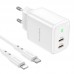 Зарядное устройство BOROFONE Type-C to Lightning  Reacher BN9 2Type-C 35W белое