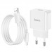 Комплект адаптер и кабель HOCO C106A Lightning Cable Leisure single port charger белый