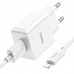 Комплект адаптер и кабель HOCO C106A Lightning Cable Leisure single port charger белый