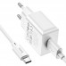 Блок питания сетевой HOCO C106A Leisure +Type-C single port charger 1USB 10.5W белый