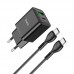 Адаптер сетевой HOCO Type-C to Type-C Cable Founder charger set N28 |1USB/1Type-C, 20W/3A, PD/QC|