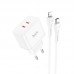 Набор зарядный HOCO N29 блок адаптер и кабель Type-C to Lightning белые