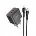 Набор зарядный HOCO N29 блок адаптер и кабель Type-C to Lightning белые