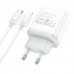 Зарядное устройство HOCO Stage single port C104A набор с кабелем Type-C to Lightning белый