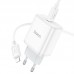 Зарядное устройство HOCO Stage single port C104A набор с кабелем Type-C to Lightning белый