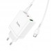 Адаптер сетевой HOCO Type-C to Type-C Cable Start three-port charger N33 набор белый