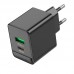 Адаптер сетевой Borofone Erudite charger BAS14A |1USB/1Type-C, 20W/3A, PD/QC|