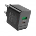 Адаптер сетевой Borofone Erudite charger BAS14A |1USB/1Type-C, 20W/3A, PD/QC|