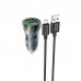 Адаптер автомобильный HOCO Z47 с кабелем Micro USB Transparent Discovery Edition 2 порта черный