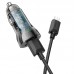 Адаптер автомобильный HOCO Z47 с кабелем Micro USB Transparent Discovery Edition 2 порта черный