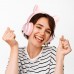 Наушники HOCO Cat ear headphones with mic W36 розовые