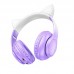 Наушники беспроводные с ушками HOCO Cat ears BT headphones W42 бело розовые