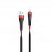 Кабель плоский HOCO U39 Slender USB - lightning 120 см 2.4A черный с синим