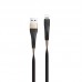 Кабель плоский HOCO U39 Slender USB - lightning 120 см 2.4A черный с синим