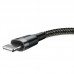 Кабель BASEUS Lightning Cafule 3m 2A (CALKLF-RG1) для айфонов 3 метра черно серый