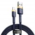 Кабель BASEUS cafule USB - Lightning 2 метра (CALKLF-CG1) черно серый