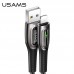 Кабель USAMS Lightning Smart Power Off Cable Raydan Series US-SJ470 2 метра черный с подсветкой